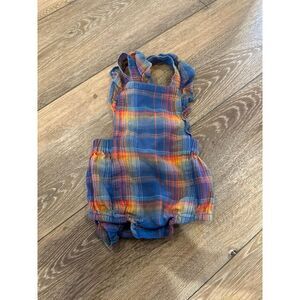 Tea collection plaid‎ romper 12-18 mos